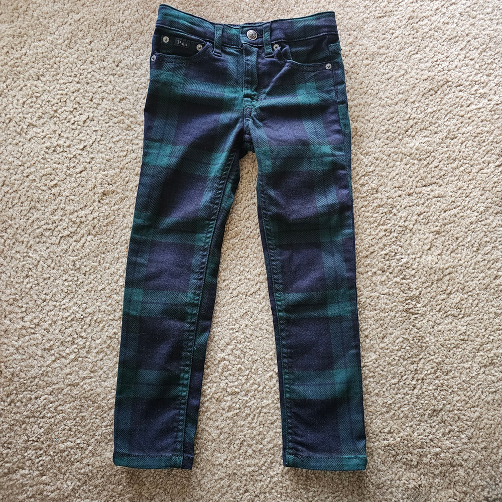 Polo Ralph Lauren Girls Tompkins Skinny Plaid Jeans 4T